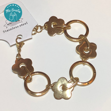 Load image into Gallery viewer, Stainless Steel Bracelet with Flowers and Circles